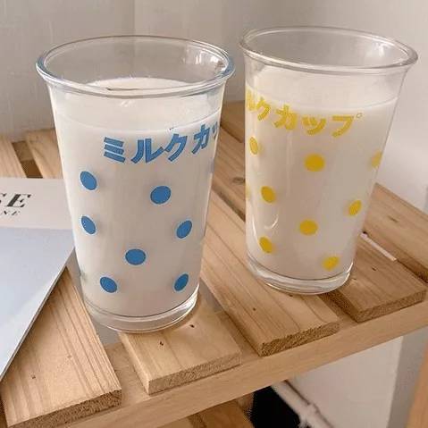 แก้วสุดน่ารักชงเครื่องดื่มคาร์เฟ่มินิมอลเกาหลีน่ารักขนาดกลางสุดน่ารัก