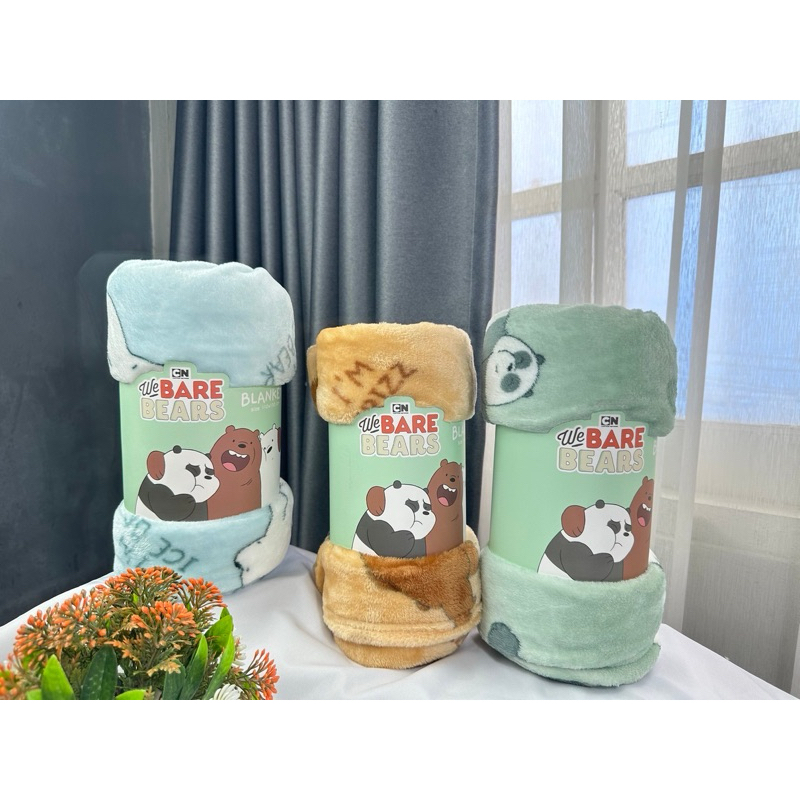 Moshi Moshi ผ้าห่ม ผ้าห่มนาโน ลาย We Bare Bears ลายสิขสิทธิ์ของแท้