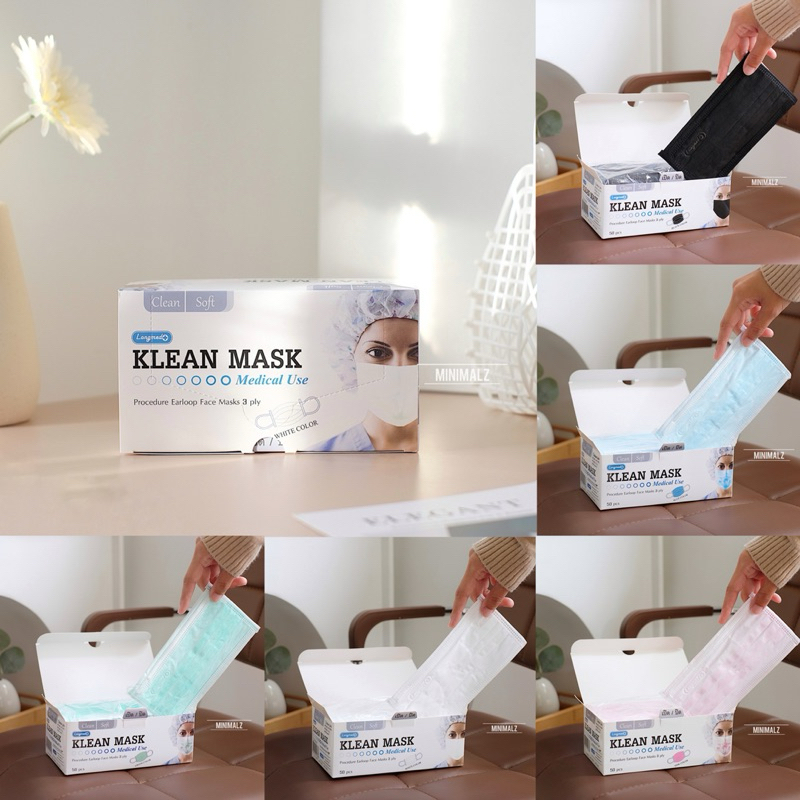 ส่งไว💥 ล็อตใหม่ 5 สี ✅ Klean Mask กันฝุ่นPM2.5 LONGMED หน้ากากอนามัยทางการแพทย์ Medical Use แมส 3D แมสหน้าเรียว หน้ากาก