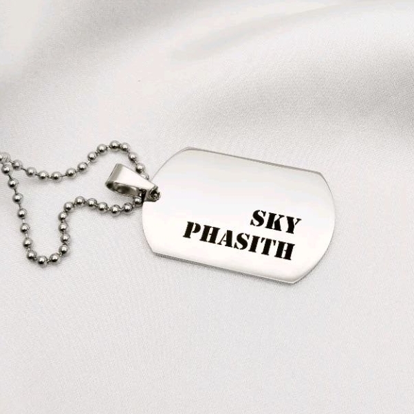 สร้อย​dogtag​ สร้อยคอสลักชื่อ​ สร้อยคอป้ายชื่อผู้ชาย​ ของขวัญวันเกิดผู้ชาย​ สร้อยป้ายทหาร​