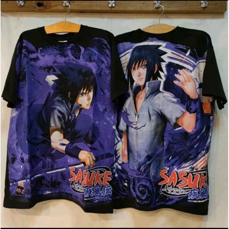 เสื้อOVP Sasuke สายฟ้าม่วง ผ้าดำ (ป้ายbootleg)