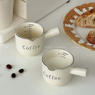 สําหรับชงกาแฟเอสเปรสโซ่ 90ml แก้วตวง ทนความร้อนสูง ขนาดเล็ก ถ้วยตวงกาแฟ ถ้วยนม แก้วช็อตกาแฟเอสเปรสโซ่ KKHOME