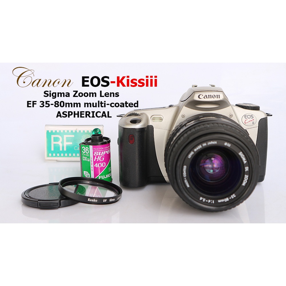 Canon EOS kiss  กล้องฟิล์มระบบ SLR สามารถเปลี่ยนเลนส์ได้+มาพร้อมเลนส์ พร้อมใช้งาน(ดูในรายละเอียดของสินค้านะครับ)