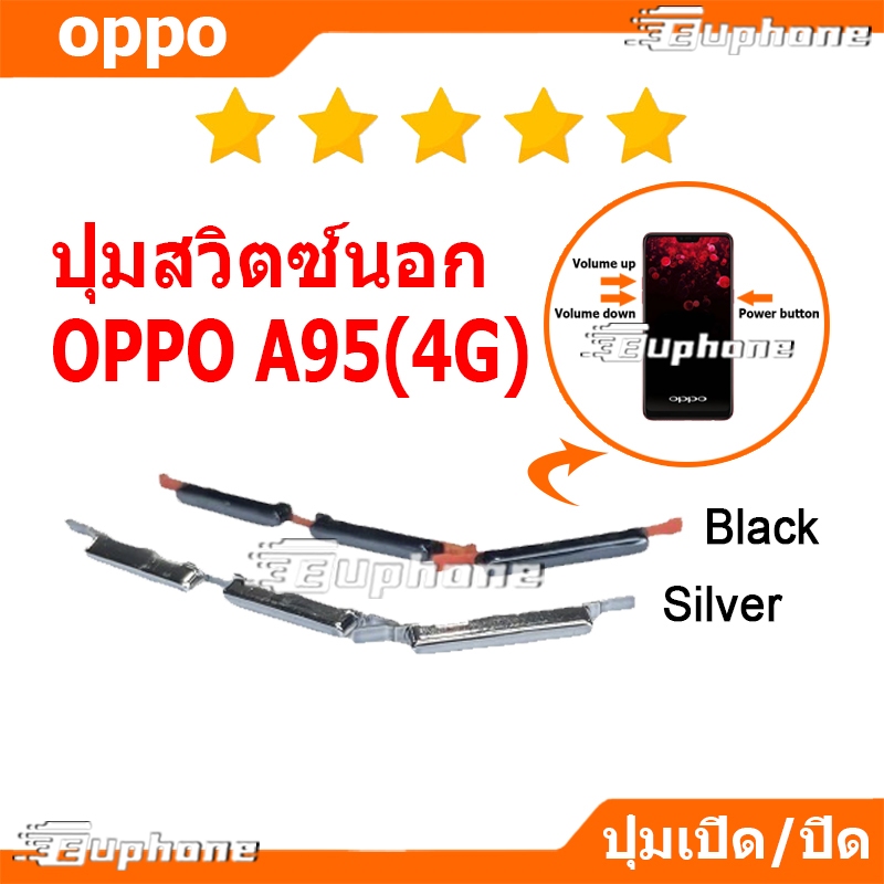 ปุ่มกดสวิทช์ด้านนอก OPPO A95 4G ปุ่มเปิดปิด ปรับระดับเสียงขึ้นลง ปุ่มลดเสียง ปุ่มเพิ่มเสียง ON OFF+VOLUME BUTTON