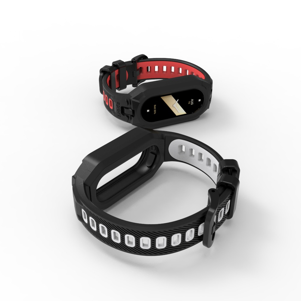 2 in 1 เคสป้องกัน TPU แบบนิ่ม สําหรับ Xiaomi Mi Band 8 Redmi Smart Band 7 สายรัดข้อมือ Redmi Band5 อุปกรณ์เสริมสา - รูปที่ 4