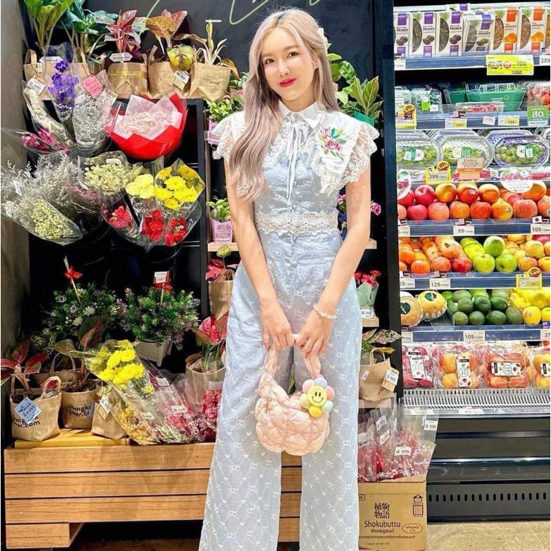 ป้าย Lalyn มินิเดรส & จั้มกางเกง ชุดสีฟ้าวันแม่