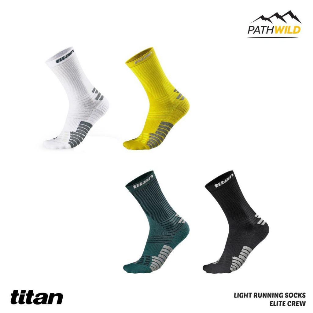 ถุงเท้าวิ่ง TITAN LIGHT RUNNING SOCKS ELITE CREW  ออกกำลัง กระชับ เบาสบาย แห้งเร็ว ลดความลื่นระหว่างรองเท้าและถุงเท้า