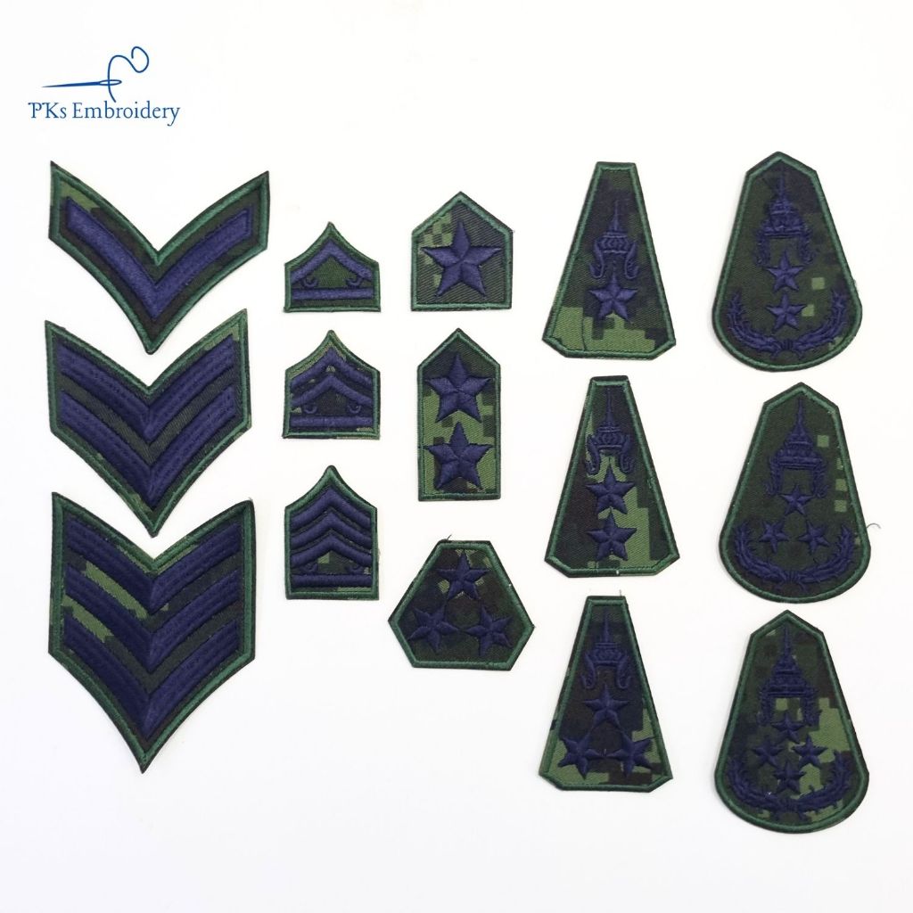 อาร์ม เครื่องหมาย ยศ ทหาร ครบทุกชั้นยศ ผ้าพรางปักกรม - MIL