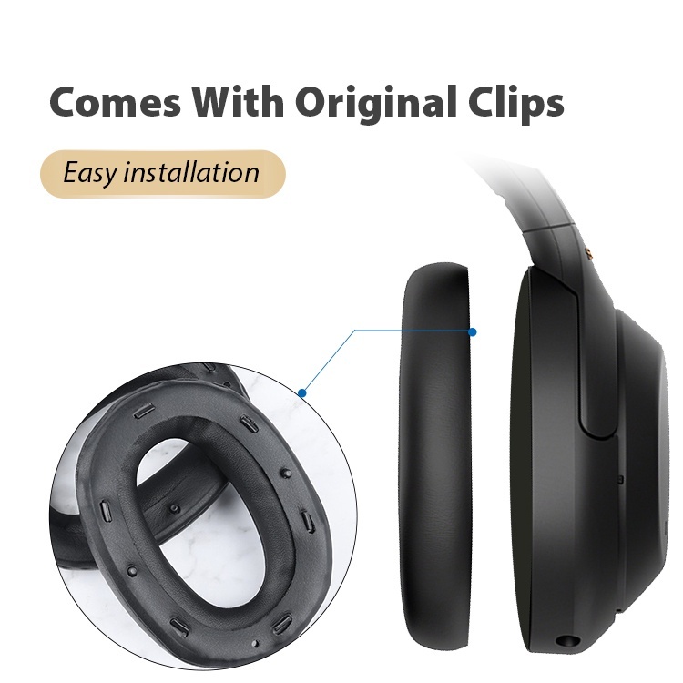 ร้านคนไทย! ฟองน้ําครอบหูฟัง หนังนิ่ม สำหรับรุ่นSony WH-1000XM3 เมมโมรี่โฟมแยกเสียงรบกวน  แบบมืออาชีพ
