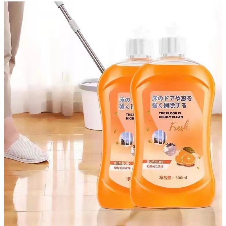 New น้ำยาถูพื้นขจัดคราบ เคลือบเงา ทำความสะอาด กลิ่นส้ม ขนาด500ml. พร้อมส่ง #F066
