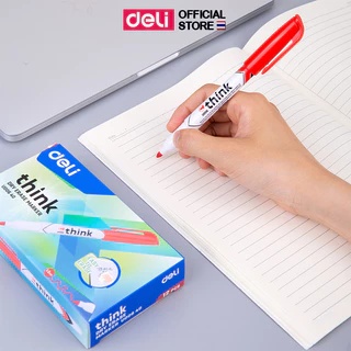 Deli ปากกาไวท์บอร์ด ปลอดสารพิษ ไม่มีกลิ่นฉุน หมึกน้ำเงิน/ดำ/แดง Whiteboard Marker แพ็ค 1 แท่ง