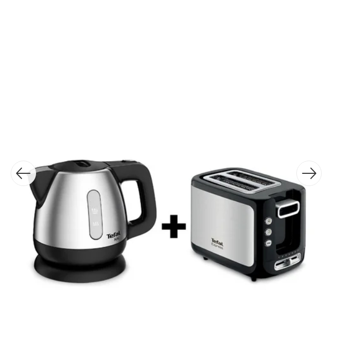 TEFAL ชุดเครื่องใช้ไฟฟ้าในครัว HAPPY BRUNCH กาต้มน้ำไฟฟ้า รุ่น BI8125A และ เครื่องปิ้งขนมปัง รุ่น TT