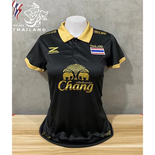 เสื้อกีฬาผู้หญิง ทีมชาติไทยคอปก ผ้านิ่มใส่สบาย ขนาดฟรีไซส์ อก 32-38