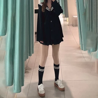 🧦🧦 ถุงเท้ายาวถึงเข่า jk สไตล์ญี่ปุ่น ถุงเท้านักเรียนลายทาง ผ้าฝ้ายแท้สไตล์วิทยาลัย