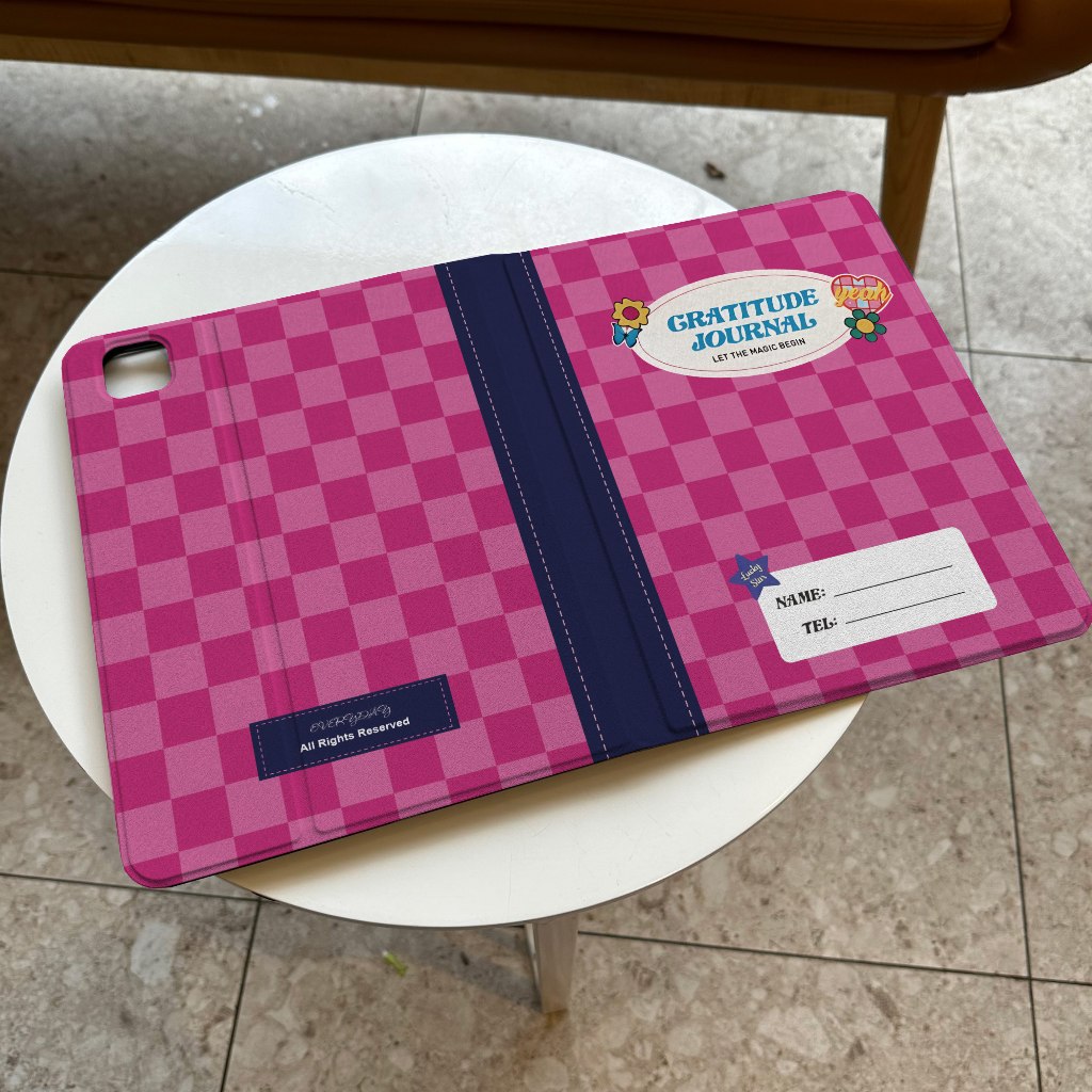 พร้อมส่ง เคสไอแพด Gen9 10.2 ลายสก๊อตสีชมพู Air5 เคสiPad Case iPad มีที่เก็บปากกา 11pro 2024 Air6