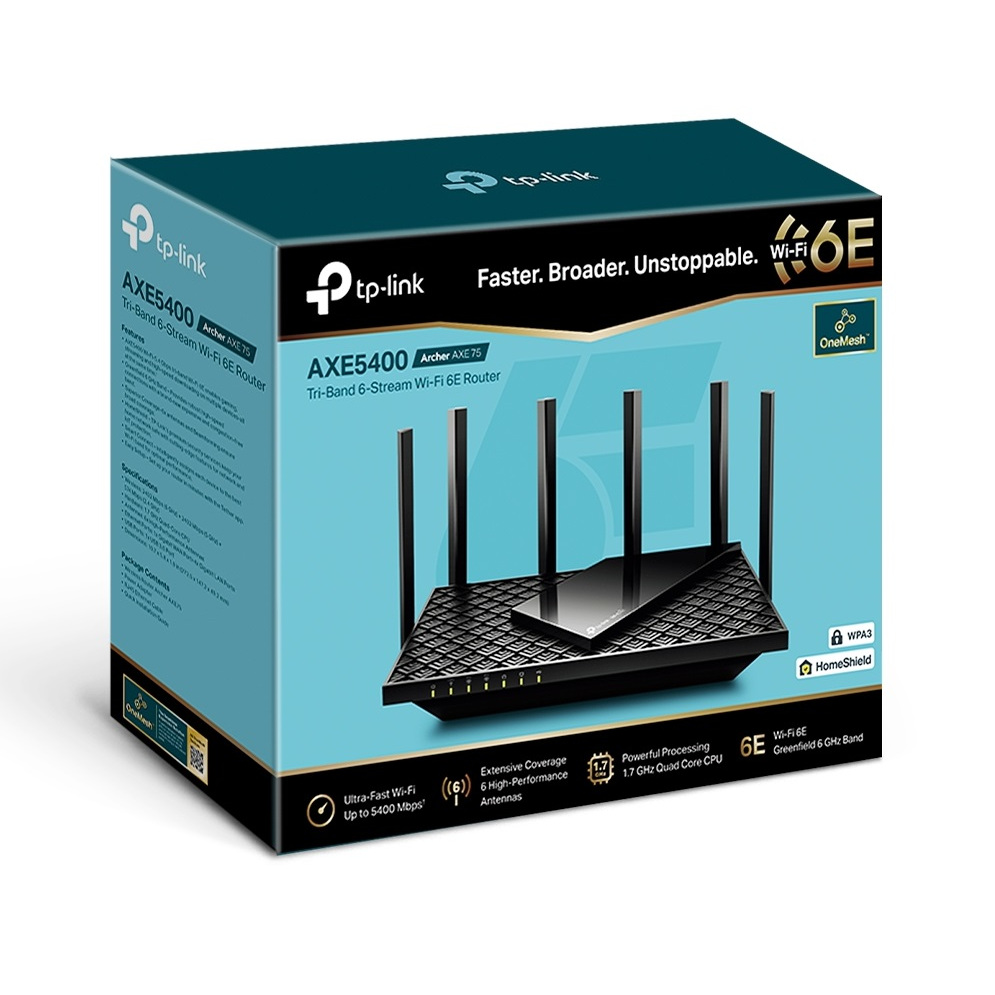 TP-LINK ARCHER-AXE75 AXE5400 Tri-Band Wi-Fi 6E Router