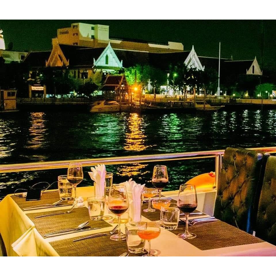 ( ท่าเรือไอคอนสยาม ) บัตรล่องเรือดินเนอร์ + บุฟเฟ่ต์นานาชาติ + กุ้งแม่น้ำเผา + แซลมอน เรือ MERIDIAN ลำที่ 1