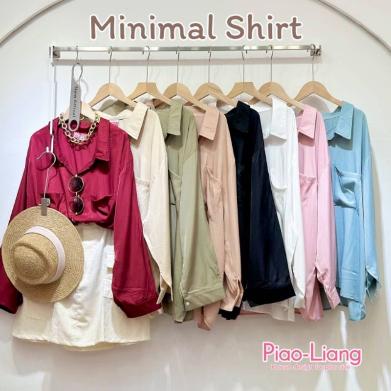 เสื้อเชิ้ตแขนยาว อก40-55นิ้ว ไซส์ใหญ่ ผ้าคอตตอนเกาหลี เชิ้ตเบสิคกระดุมหน้า เสื้อทำงาน สาวอวบอ้วน MG0022