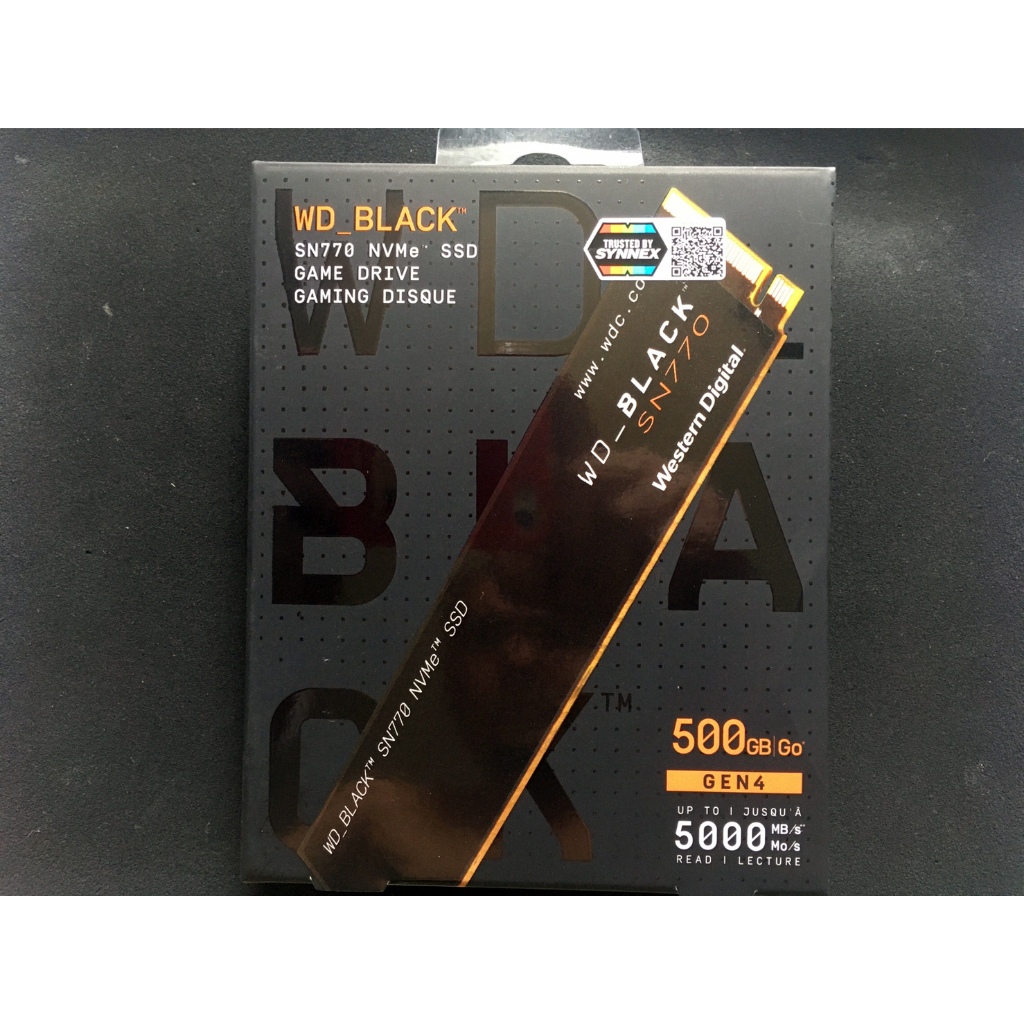 SSD M.2 PCIe 4.0 WD BLACK SN770 (WDS500G3X0E) NVMe 500GB ประกันศูนย์ 3 ปี