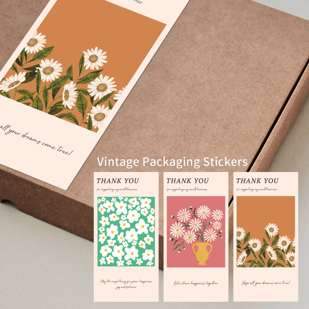 SAWAKOshop.hk | ของตกแต่ง | สติกเกอร์ Thank You วินเทจ Vintage (1 แผ่น) [#TY10]