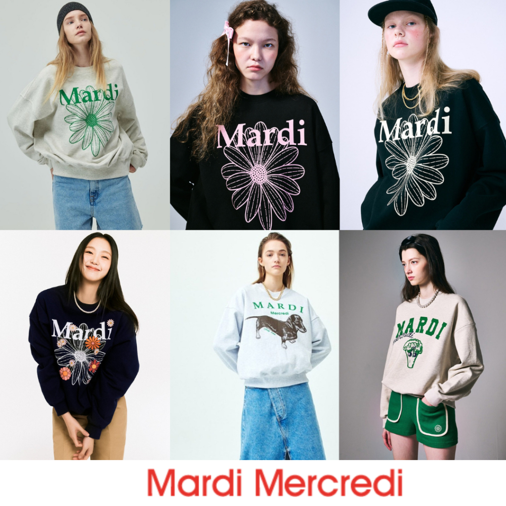 [พร้อมส่ง/ส่งฟรี] เสื้อสเวตเตอร์ Mardi Mercredi รุ่น Flowermardi /Ddanji ของแท้ นำเข้าจากเกาหลี
