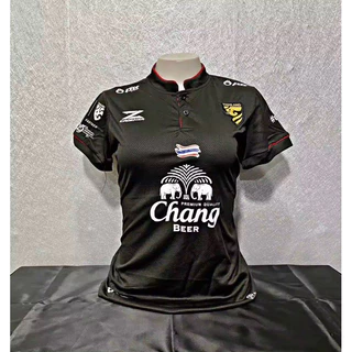 เสื้อกีฬาผู้หญิง ทีมชาติไทยคอจีนรุ่นใหม่ ผ้าใส่สบาย ใส่ได้ตั้งเเต่อก32-38
