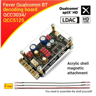 แท้ WUZHI QCC5125 Bluetooth 5.1 บอร์ดถอดรหัสแบบไม่สูญเสียรองรับ APTX LDAC