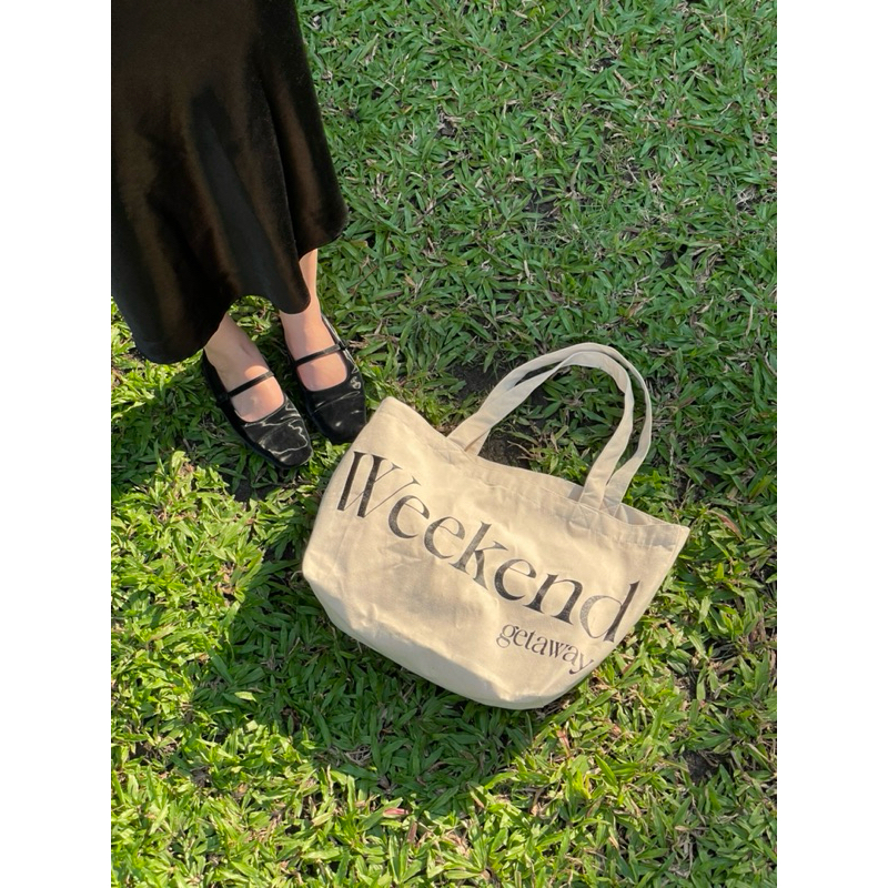 กระเป๋าผ้า Holiday bag ผ้าลายสอง cotton 100%