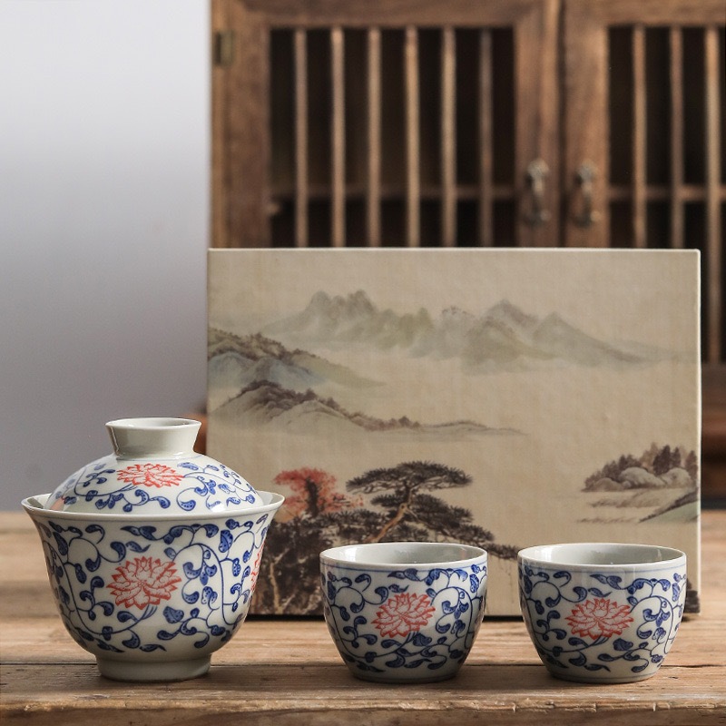 ก้ายหว่านย้อนยุคแบบจีโบราณ110ml 中式复古盖碗110ml Chinese Retro Teapot (KaiWan)110ml