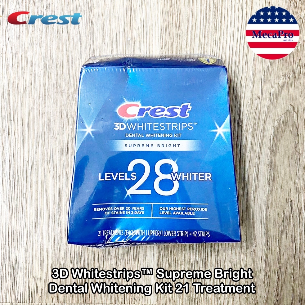 Crest® 3D Whitestrips™ Supreme Bright Dental Whitening Kit 21 Treatment (42 Strips) แผ่นฟอกฟันขาว