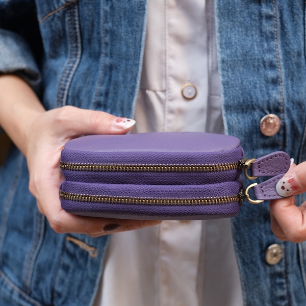 ❤️❤️กระเป๋าใบกลมๆ น่ารักสุดๆ หนังวัวแท้ รุ่น Dorayaki (Hatsukoi Leather Pouch)