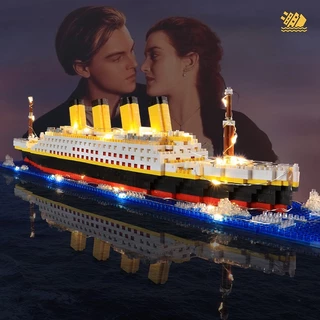 เรือใหญ่ บล็อคตัวต่อไททานิค ของเล่น รูปเรือยักษ์ ของขวัญวันวาเลนไทน์ ของเล่นสําหรับเด็ก