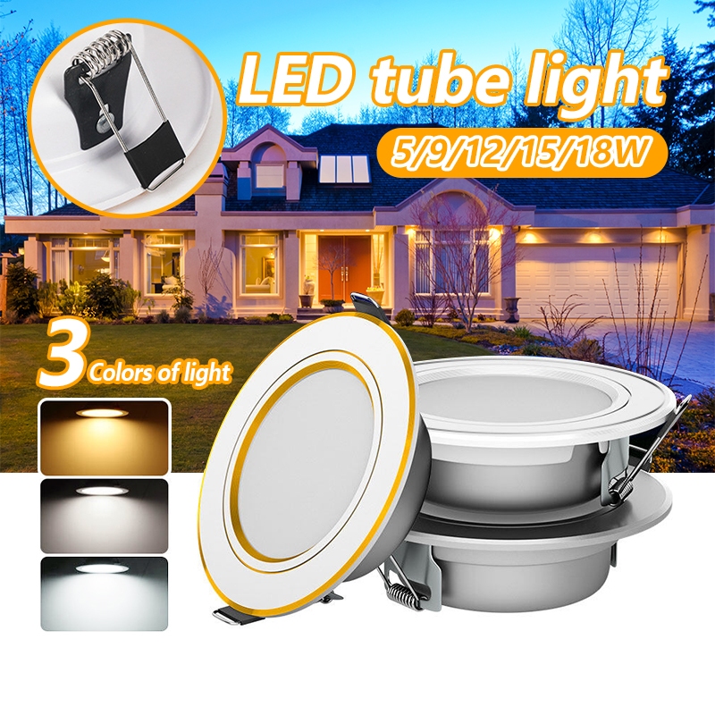 ดาวไลท์ led เปลี่ยนได้ 3 สี ไฟเพดาน 5W 9W 12W 15W 18W ไฟ led เพดาน ไฟดาวน์ไลท์