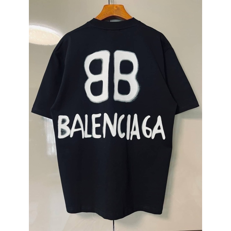 ❤️B02 Balen บีบี❤️(พรีเมียม) ✅พร้อมส่งในไทย✅ Balen BLCG Tshirt Oversize BB Graffiti เสื้อยืด บาเลน ลายเรืองแสง