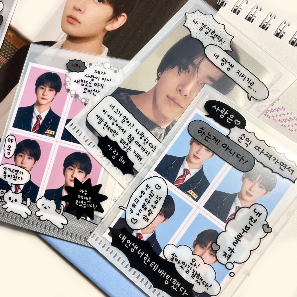 🌷Enhypen🌷รูปติดบัตร 4 ช่อง ฟ้า ชมพู ขนาด6x8cm