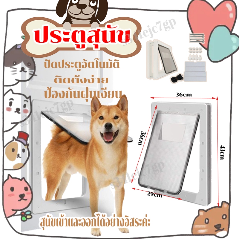 พร้อมส่ง!ส่งตรงจากโรงงาน!!!ประตูสุนัข กันลม โหมดเข้าออก4โหมด ติดตั้งง่าย สุนัขเข้าและออกได้อย่างอิสระ