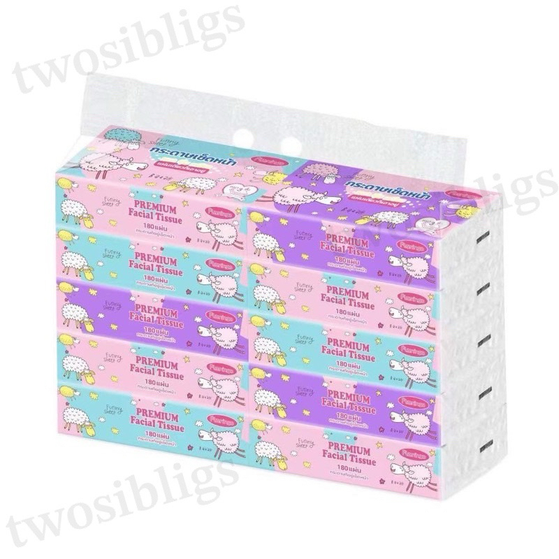 ทิชชู่แบบยาว(ยกเเพ๊ค10ห่อ) Greenair Tissue  หนา 3 ชั้น (1 ห่อ/ 240แผ่น)