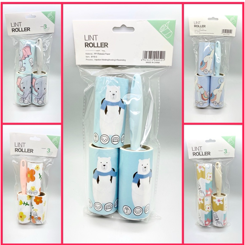 Kentoyshop ลูกกลิ้งเก็บฝุ่น + รีฟิล 3 ม้วน หน้ากว้าง 10 cm เก็บขนสัตว์ ทำความสะอาด