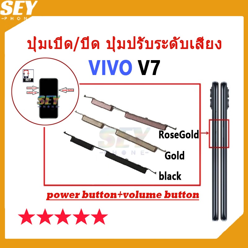 ปุ่มเปิด/ปิด ปุ่มปรับระดับเสียง ปุ่มสวิตช์เปิด VIVO V7 ปุ่มกดสวิทช์ด้านนอก Power button volume button vivov7