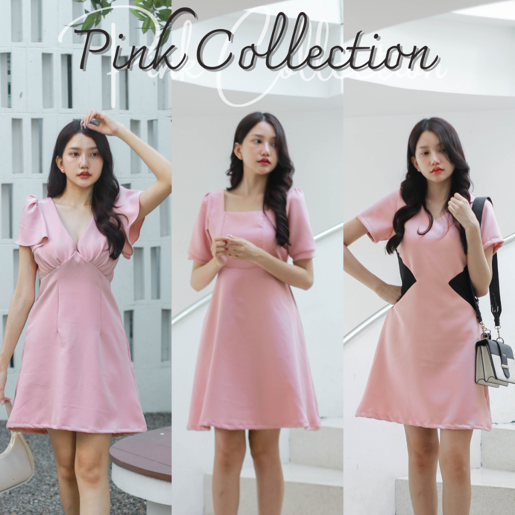 PINK Collection - ชุดเดรสออกงาน ธีมสีชมพู ใส่ไปงานแต่ง สวยๆ สินค้าขายดี