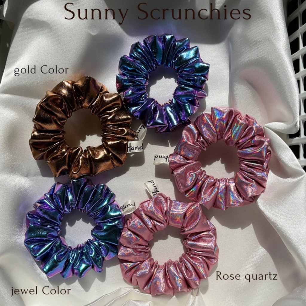 ยางรัดผม Sunny Scrunchies ยางรัดผมผ้าโฮโลแกรม สะท้อนแสงสวย