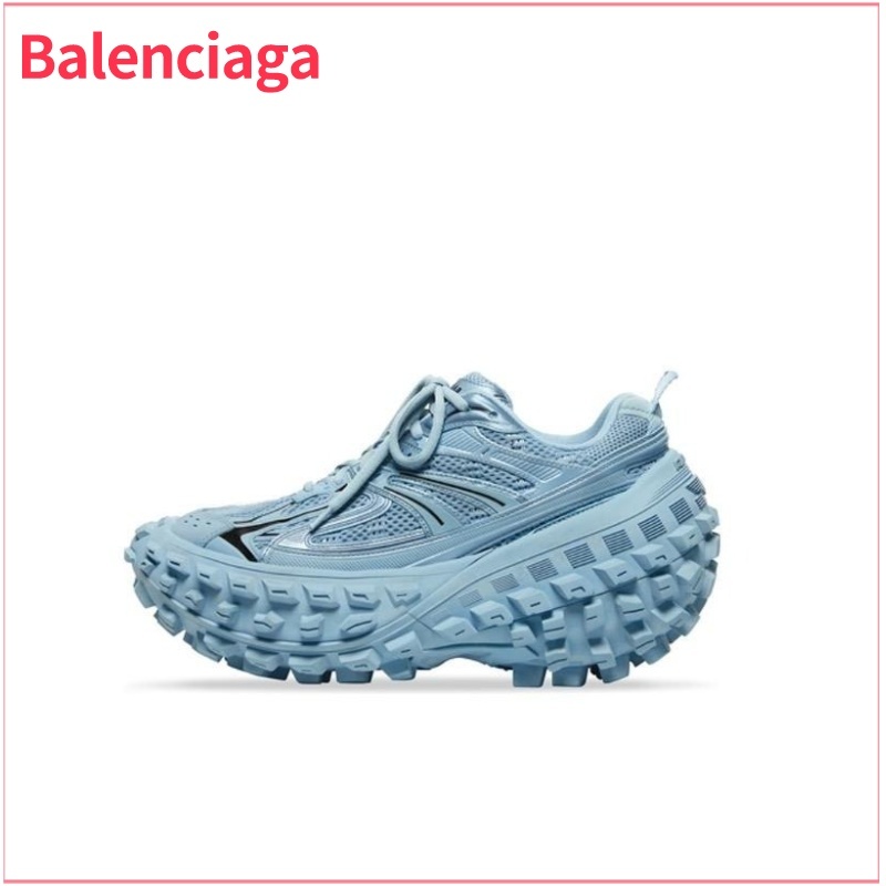 Balenciaga Defender รองเท้ายางแฟชั่นย้อนยุคด้อยรองเท้าพ่อต่ำผู้ชายสีน้ำเงิน