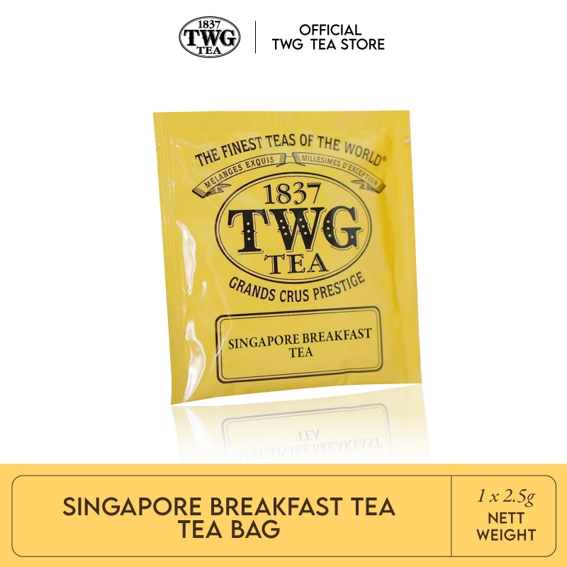 TWG Tea Singapore Breakfast Tea, 2.5g ชาทีดับบลิวจีขนาด2.5กรัมต่อซอง