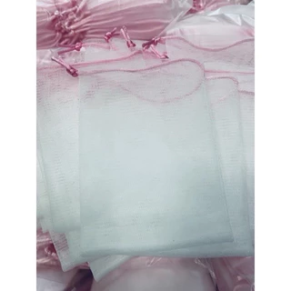ถุงตาข่ายใส่สบู่ ถุงตีฟอง ตาข่ายตีฟอง ใบใหญ่ 10X15 เชือกคละสี