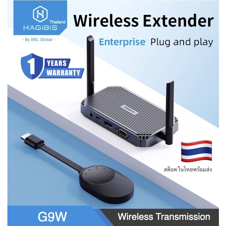 Hagibis G9W Wireless HDMI Transmitter and Receiver, Wireless HDMI Extender Kits Wireless Display Dongle, Plug and Play