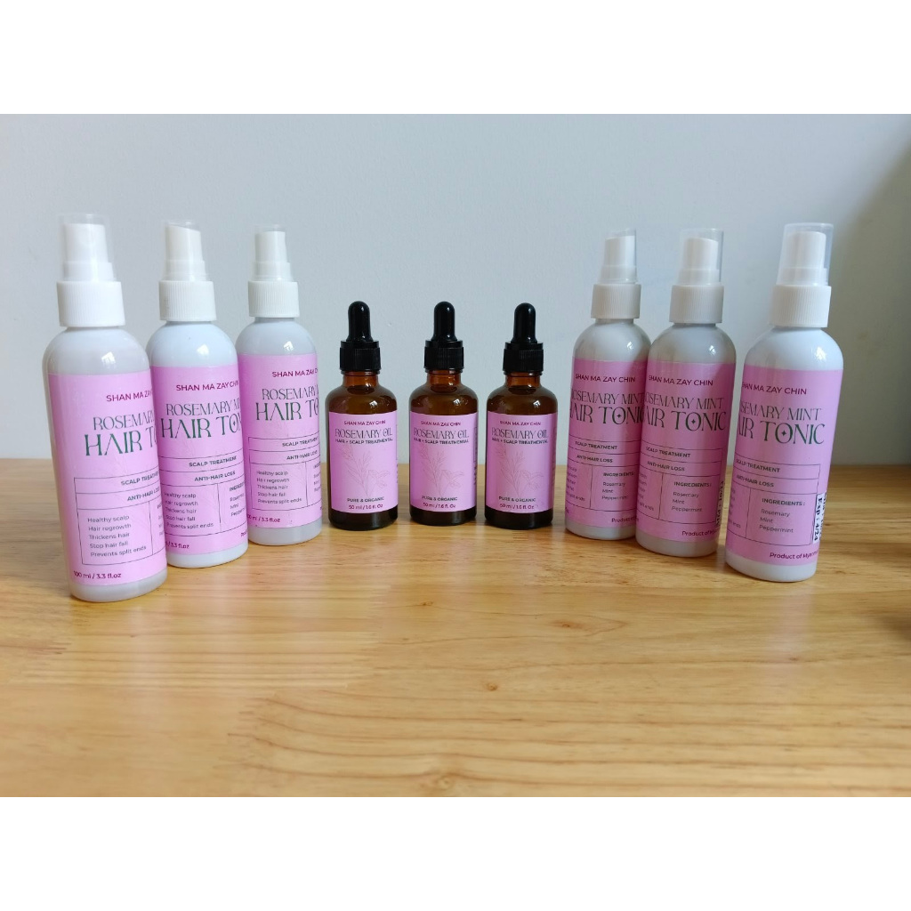 Shanma Zay Chin - Rosemary Oil (Hair + Scalp Treamental) and Rosemary Mint Hair Tonic (Scalp Treamental)
