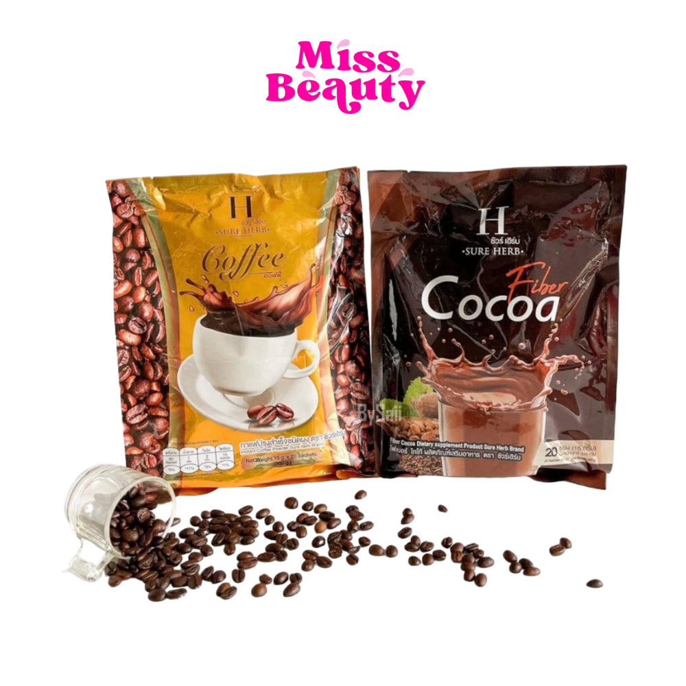 (1ห่อ) ชัวร์เฮิร์บ กาแฟ / โกโก้ SURE HERB