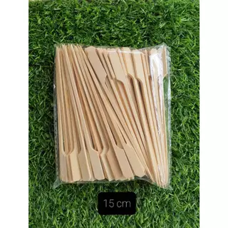 Greenearth ไม้ธงเสียบอาหาร ไม้เสียบหมูปิ้ง ขนาด 9CM,12CM,15CM และ18CM (แพ็คละ 100 ชิ้น)