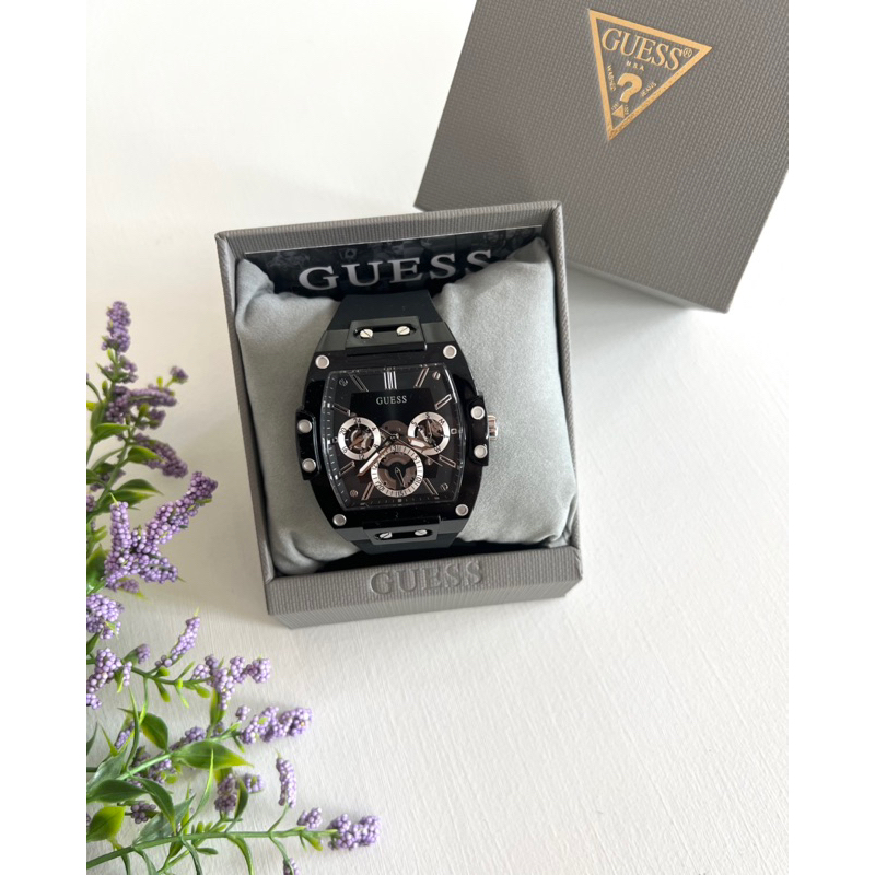 พร้อมส่ง✨✨ GUESS Phoenix Collection Analog Black Dial Men's Watch-GW0203G3