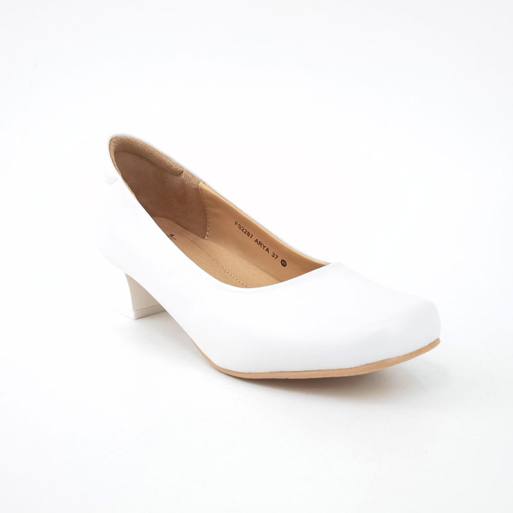 ST.JAMES รองเท้าหนังแท้ หัวตัด/รองเท้าทำงาน ส้น 4.2 CM รุ่น ARYA สี WHITE | รองเท้าคัทชูผู้หญิง